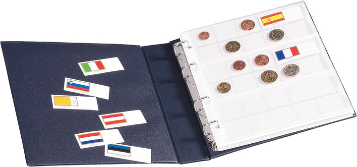 Leuchtturm 338772 Münzalbum Numis - Sammelalbum inkl. 7 Münz-Hüllen für 21 Euro-Kursmünzsätze und Sc