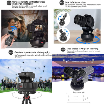 ZTFON YT-1200 Fernbedienung Pan Tilt Auto Motorisierter Schwenkkopf Videostativ Stabilisator Drahtlo