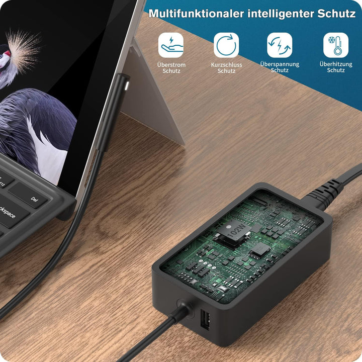 Surface Book 2 Ladekabel, Microsoft Surface Ladegerät 102W 15V 6.33A Netzteil für Surface Book 2/1/3