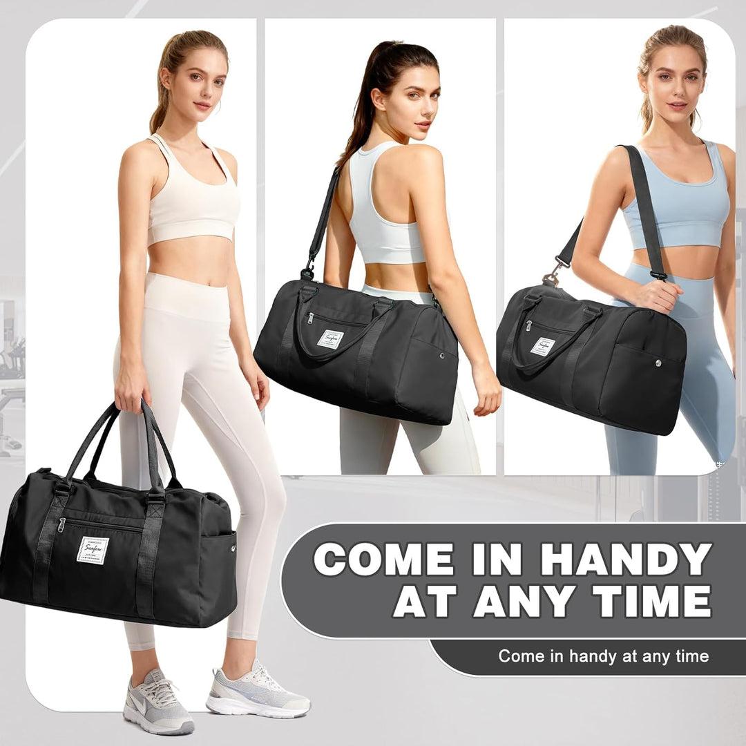 WEPLAN Sport Duffel Bag Damen Herren Sporttasche mit Schuhfach & Nassfach Reisetasche Handgepäck Tas