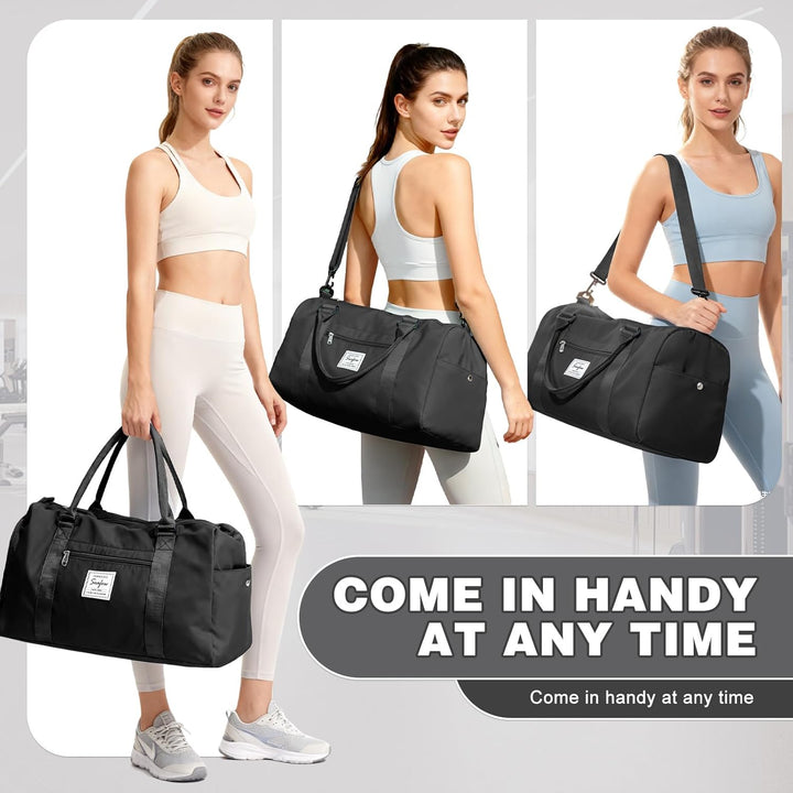 WEPLAN Sport Duffel Bag Damen Herren Sporttasche mit Schuhfach & Nassfach Reisetasche Handgepäck Tas