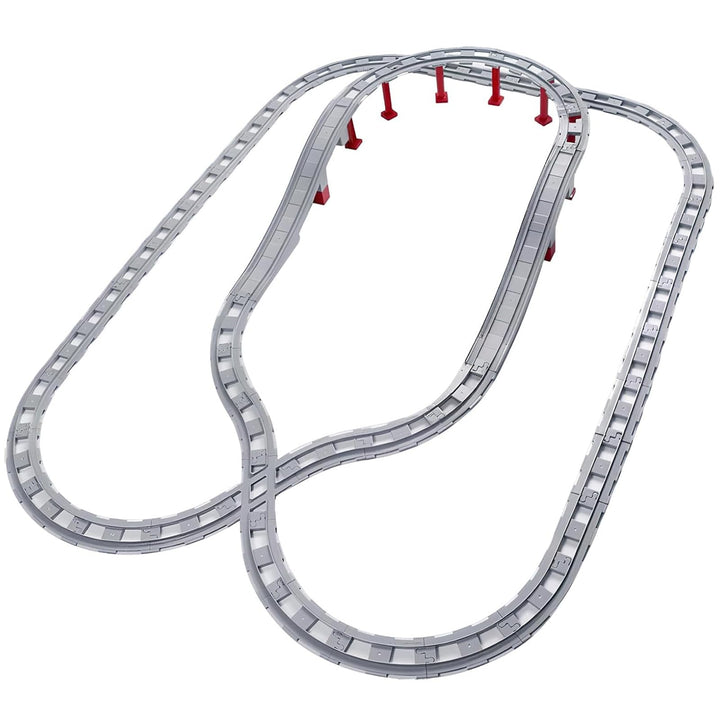 67 Stück Bausteine Schienen Set, City Schienen Eisenbahn mit Cross, Track Gerade, Kurven Schienen, S