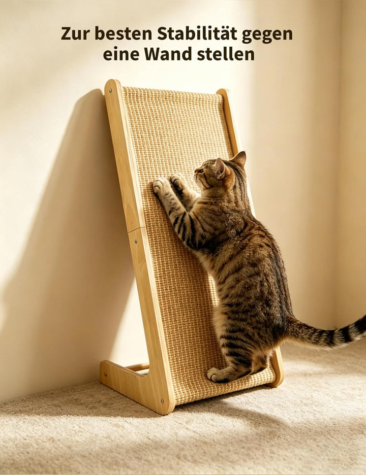 Kratzbrett Katzen, Large 69cm H, Sisal Kratzbrett Katze, Massives Holz &amp; Natürliches Sisal Katzen kr