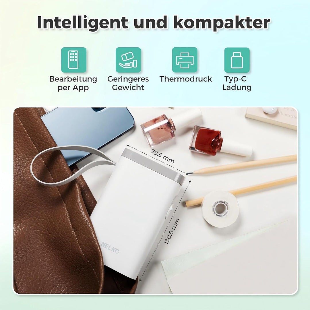 Nelko Etikettendrucker, Bluetooth P21 Selbstklebendes Etikettiergerät Tragbarer beschriftungsgerät s