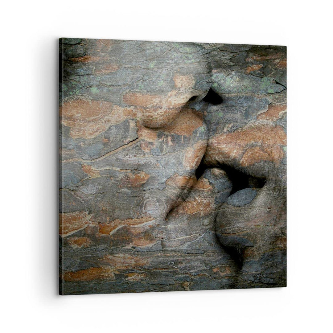 Bilder auf Leinwand Frau Mann Kuss Abstraktion Leinwandbild 60x60cm Wandbilder Dekoration Wohnzimmer