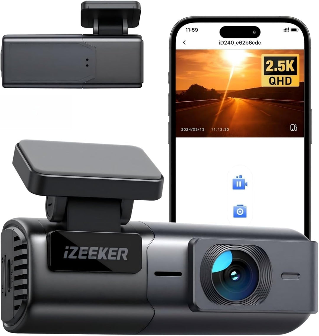 iZEEKER 2,5K Dashcam WiFi Dashkamera für Autos, Mini Auto Kamera 1440P Front Dashcam mit App-Unterst
