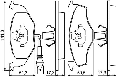 Bosch BP434 Bremsbeläge - Vorderachse - ECE-R90 Zertifizierung - vier Bremsbeläge pro Set