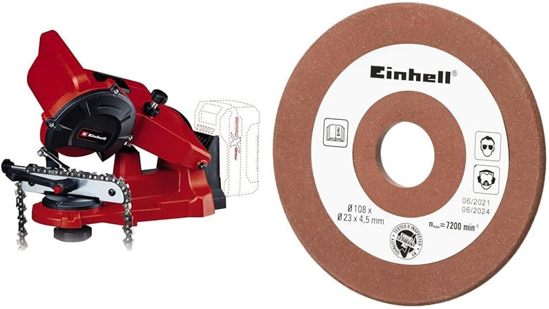 Einhell Akku Sägekettenschärfgerät GE-CS 18 Li Solo Power X-Change (Lithium Ionen, 18 V, LED Licht,