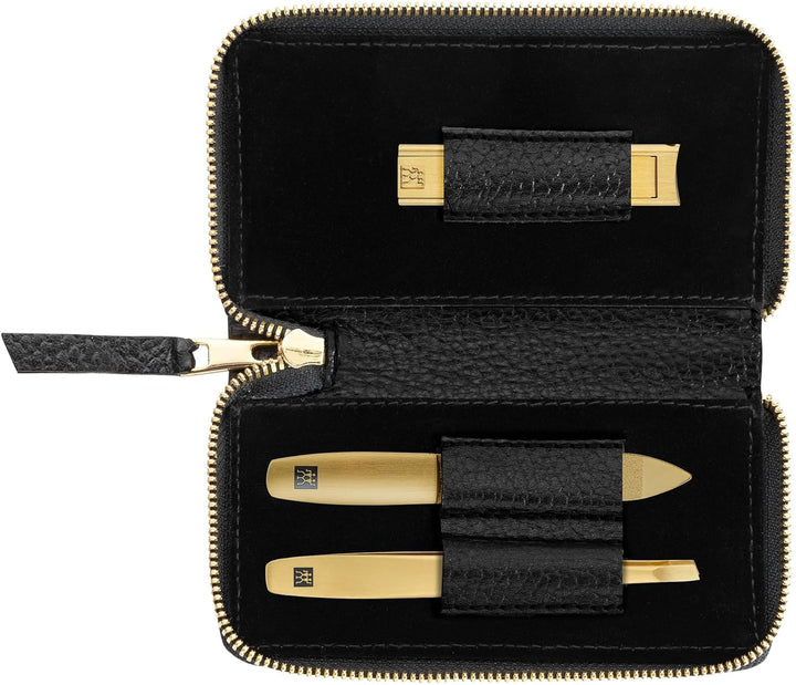 ZWILLING Maniküre Set 3-teilig, Gold Edition, Pflege für Hände und Füsse mit Nagelknipser, Rostfreie