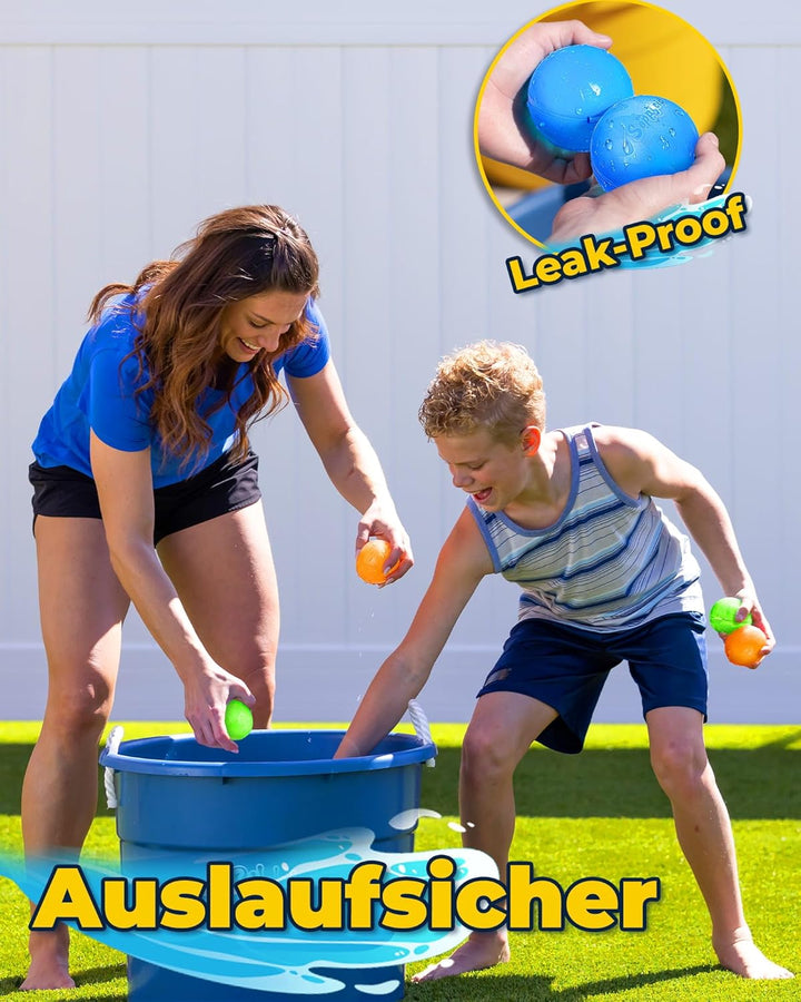 Smasiagon 8 Stück Wiederverwendbare Wasserbomben Selbstschliessend, Schnell befüllbare Silikon Sprit