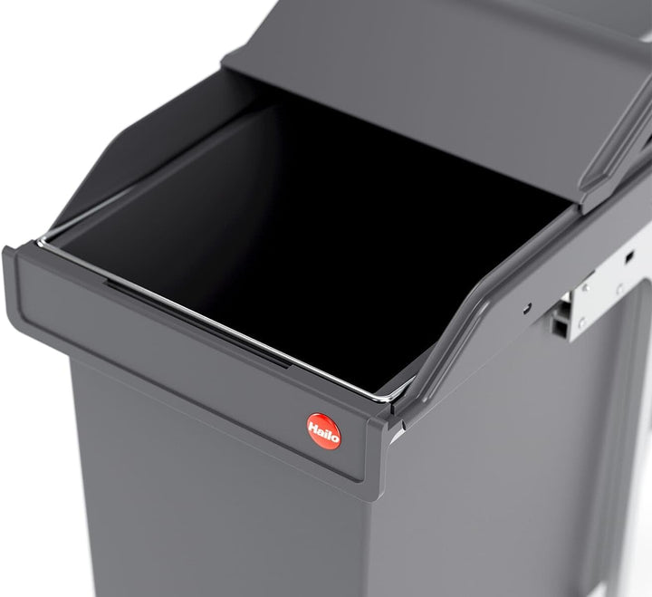 Hailo Abfallsammler 3650241 | SingleBox 24 Liter | Solo Mülleimer mit Rollenauszug | Anthrazit