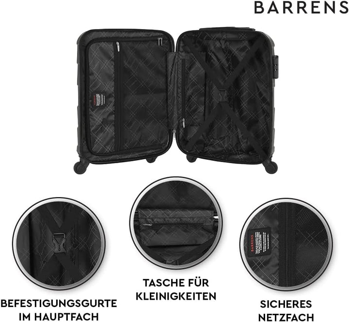 BARRENS Kabinenkoffer + Reisekosmetikkoffer Set | Handgepäck | Kabinenkoffer 55x40x20cm 34l | Kosmet