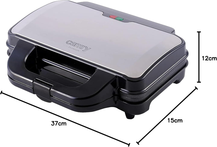 CAMRY CR 3054 Sandwichmaker XL, Toaster, 1300 W, Grillplatte mit feuerfestem Griff, Kontaktgrill mit