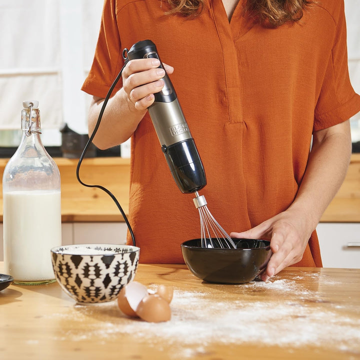 BLACK+DECKER Stabmixer BXHBA1000E - Handmixer - 1000 Watt - 4 Zubehörteile - 20 Modi 1000W 3