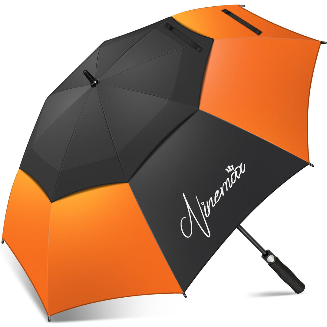 NINEMAX Golf Regenschirm Gross Sturmfest XL/XXL, Grosser Regenschirm Sturmfest Stabil, Golfschirm Gr