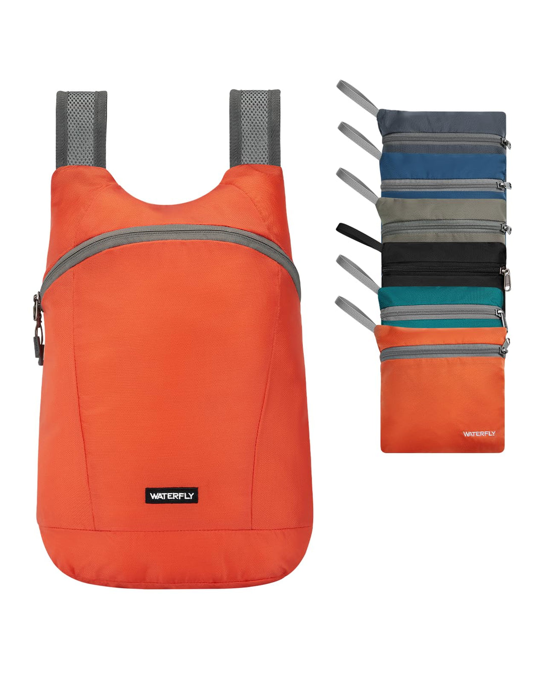 WATERFLY Faltbarer Rucksack Klein 15L: Ultraleicht Wanderrucksack Packable Tagesrucksack Sportliche