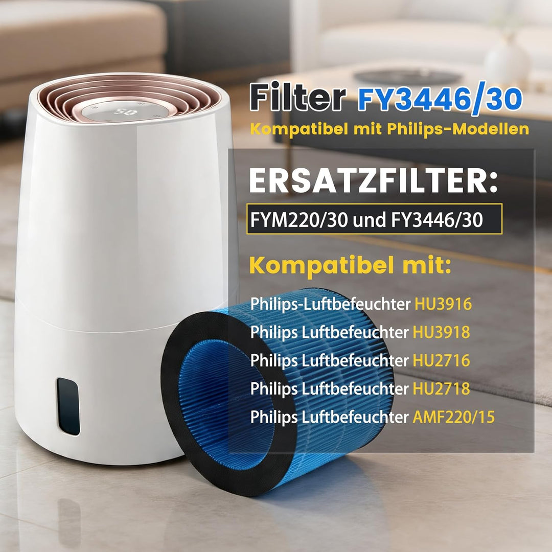 FY3446 AMF220 Ersatzfilter Kompatibel mit Philips Luftbefeuchter Filter AMF220/15 FY3446/30 HU3916 H