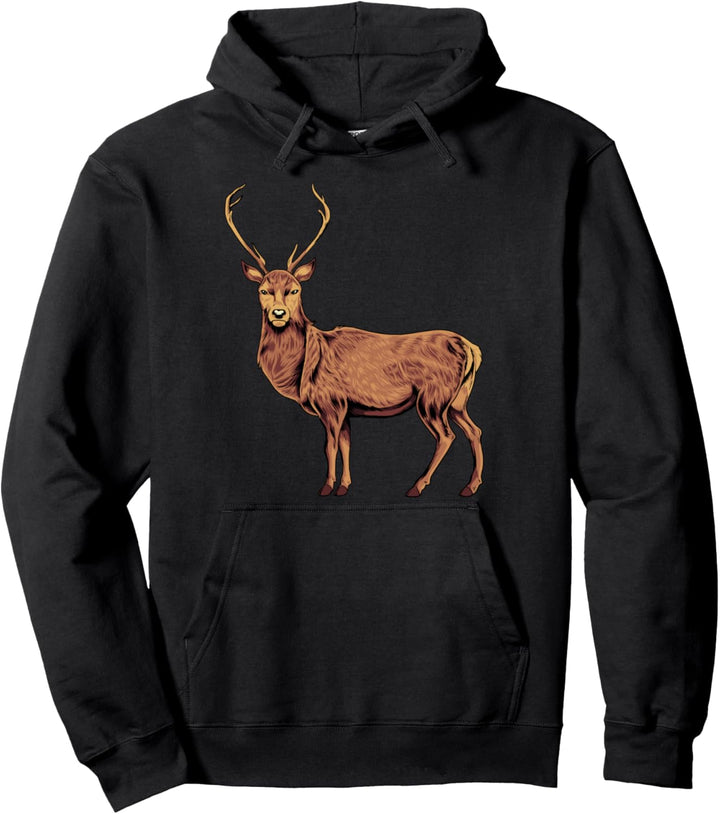 Zeichnung eines Hirsch Pullover Hoodie