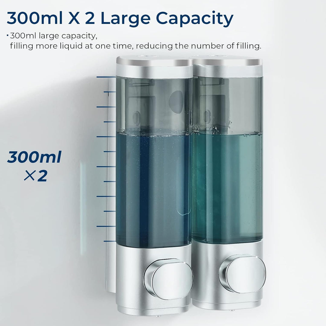 modunful Shampoo Conditioner Dispenser, Shower Dispenser Drill-Free Shampoo Dispenser für Dusche Wan