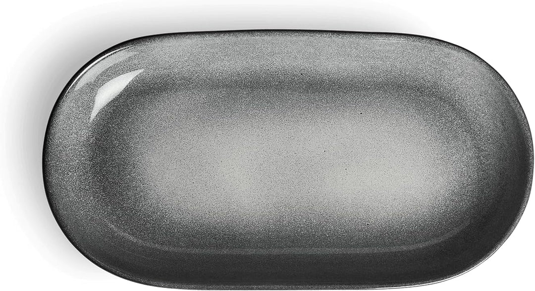 SPRINGLANE Servierplatte Misty Cliff, 40 cm x 21 cm, Steingut Servierteller für Antipasti, Tapas und