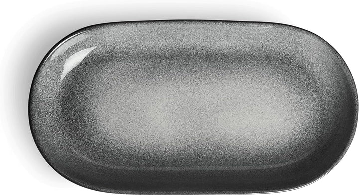 SPRINGLANE Servierplatte Misty Cliff, 40 cm x 21 cm, Steingut Servierteller für Antipasti, Tapas und