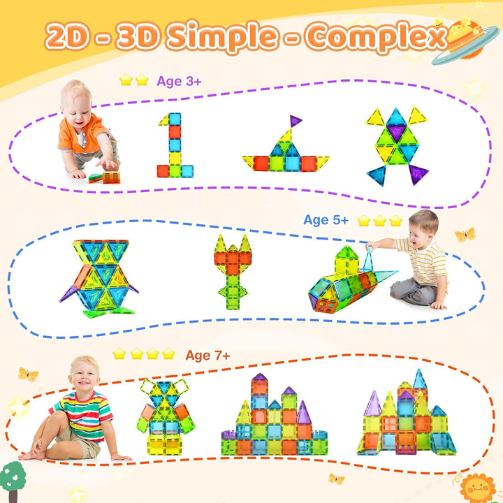 Magnetische Bausteine 78 Teile Magnetbausteine Magnet Spielzeug Kinder Magnetspielzeug Magnet Bauste