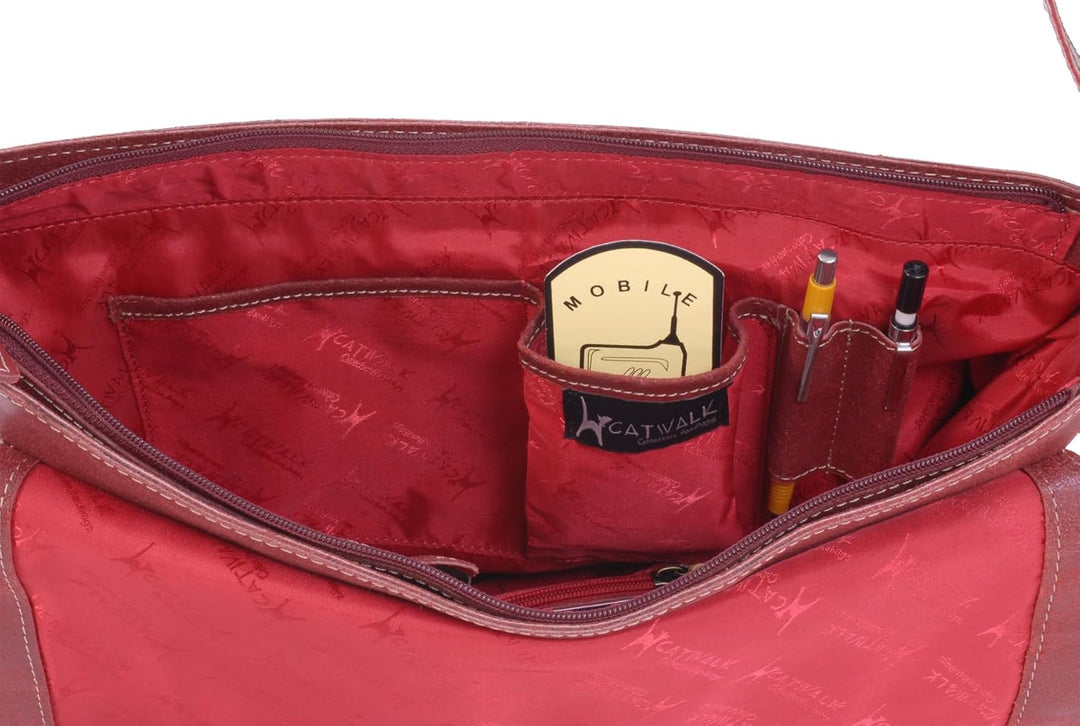 Catwalk Collection Handbags - Vintage Grobem Leder - CATWALK COLLECTION - Gröss - Umhängetasche Mess