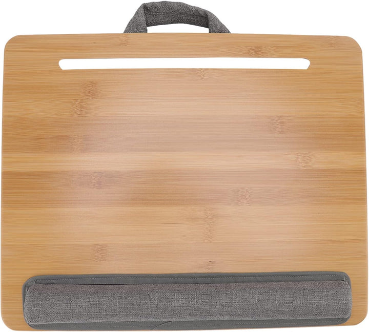 Haofy Laptop Schreibtisch, 42 X 34 cm Bambusplatte mit Kissen und Handgelenkauflage, Schossständer f