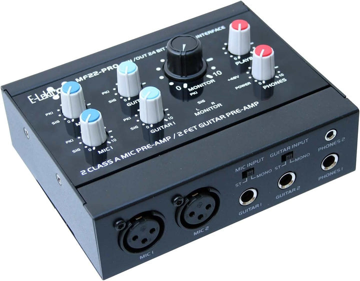 E-Lektron streaming Audio-Mixer Mischpult inkl. 24 Bit/96kHz USB Audio-Interface Soundkarte (MF22-PR