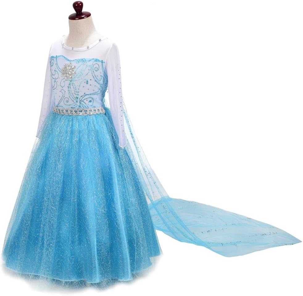 Lito Angels Prinzessin Kleid mit Schleppe und Accessoires für Kinder Mädchen, Kostüm Verkleidung Lan