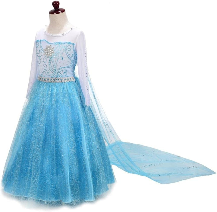 Lito Angels Prinzessin Kleid mit Schleppe und Accessoires für Kinder Mädchen, Kostüm Verkleidung Lan
