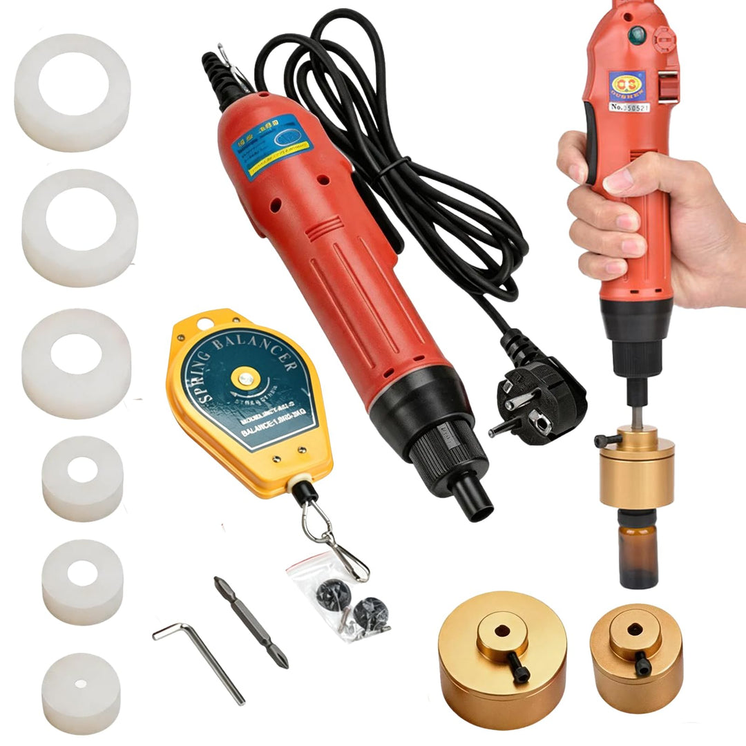 Flaschenverschliesser Elektrisch, Verschliessmaschine Handgerät mit Ergonomie Griff für 10–50 mm Kap