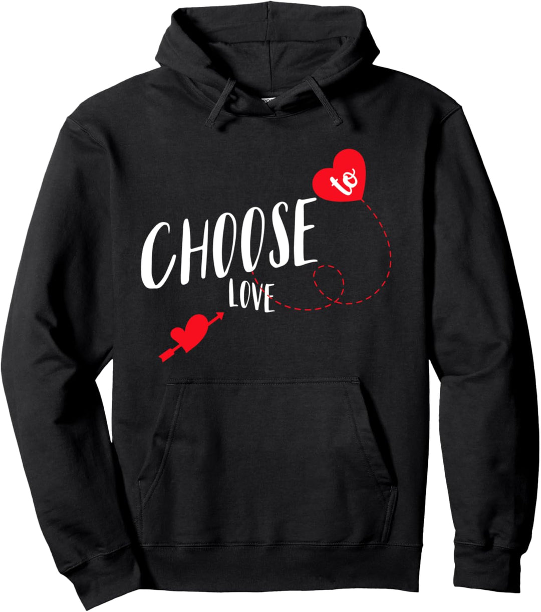 Choose to Love Shirt,Stop Hate Love More,Love Heart Print Pullover Hoodie