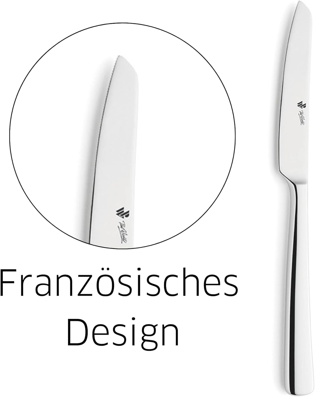 Paul Wirths COMO Besteck Set 6 Personen | 24-teilig | Klingenstahl 13/0, Edelstahl 18/10 | Spülmasch