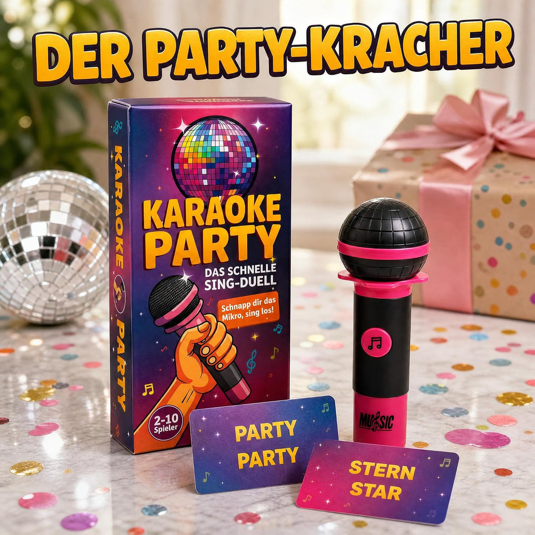 TIPSI Karaoke Party | Das Musik Partyspiel mit Mikrofon | Lieder erraten &amp; lossingen – Kartenspiel &amp;