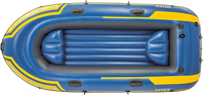 Intex Challenger 3 Set Schlauchboot - 295 x 137 x 43 cm - 3-teilig - Blau / Gelb Single, Single