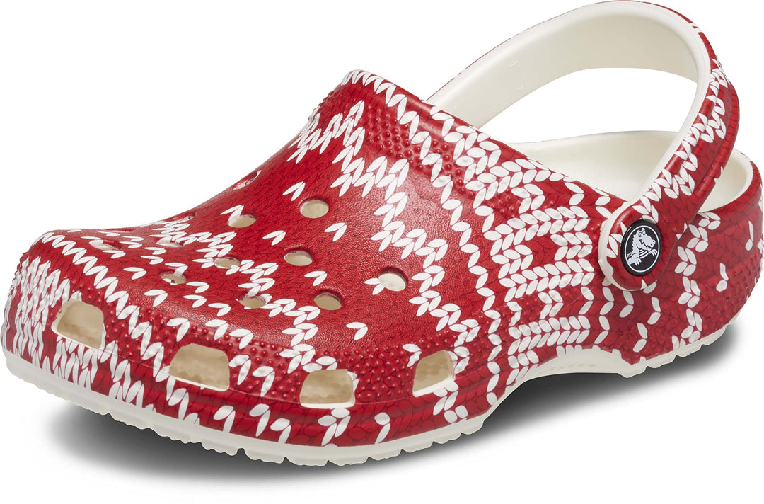 Crocs Unisex Classic Retro Resort Clog 34/36 EU Holiday Sweater Print, 34/36 EU Holiday Sweater Prin