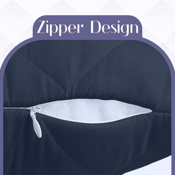 Utopia Bedding Seitenschläferkissen Körperkissen Schwangerschaftskissen | 40x145 cm Blau Bezug aus g