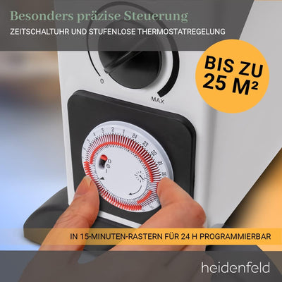 Heidenfeld elektrische Konvektorheizung HL200 | 3 Jahre Garantie - 2000 Watt - Konvektor - Thermosta