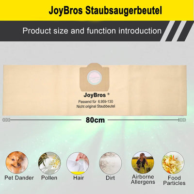 JoyBros 15-Stück Staubbeutel für Kärcher wd3 wd 3 wd3P wd3.200 Premium 6.959-130.0 6.904-051.0 MV3 A