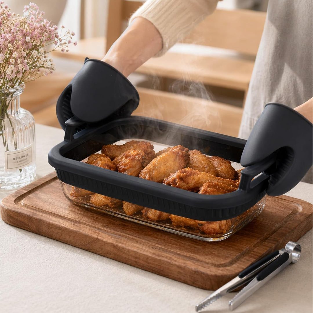 Glas Auflaufform Airfryer Set für Airfryer Glas,Auflaufform Airfryer mit Einzel- und Doppelkammer Gl