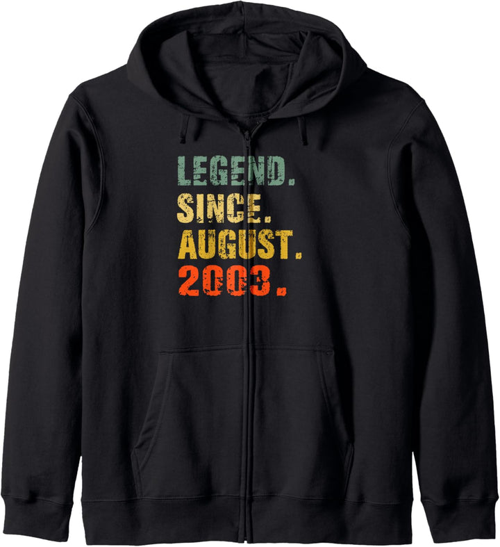 19. Geburtstag Geschenke Legende seit August 2003 Kapuzenjacke