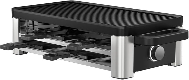 WMF Lono Selection Raclette Grill 8 Personen – Hochwertiger Cromargan Edelstahl, 1500W Leistung, ker