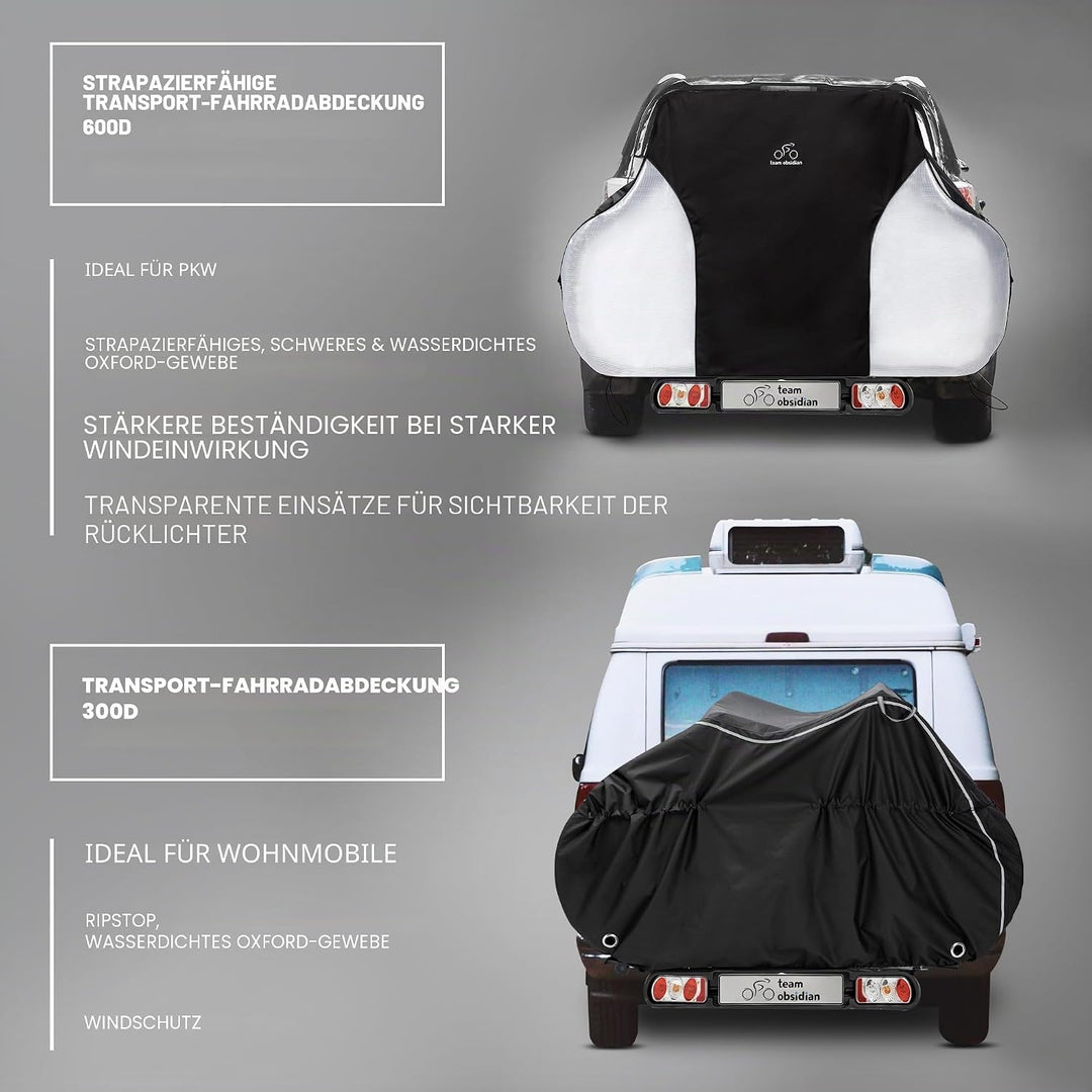 TeamObsidian Transparente Oxford 600D-Fahrradabdeckungen | Robuste Aufbewahrung im Freien oder Trans
