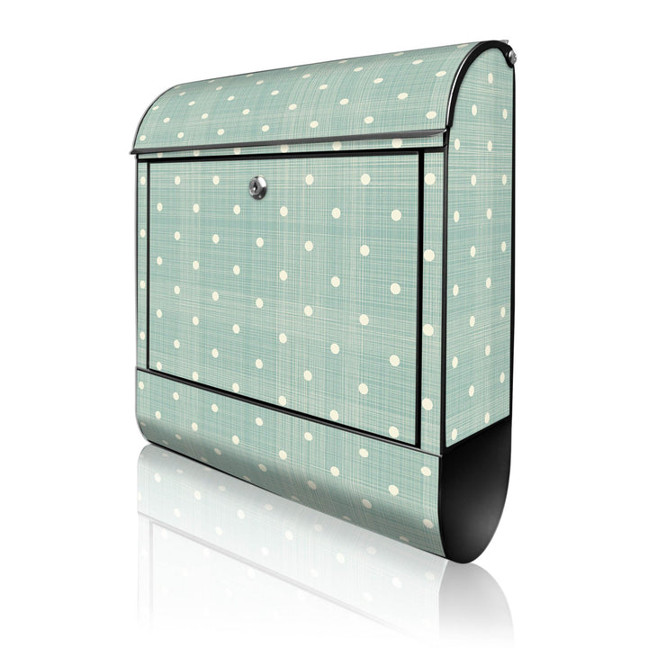 banjado® Design Briefkasten mit Motiv Punkte Lindgrün 39x47x14cm &amp; 2 Schlüssel - Briefkasten Stahl s