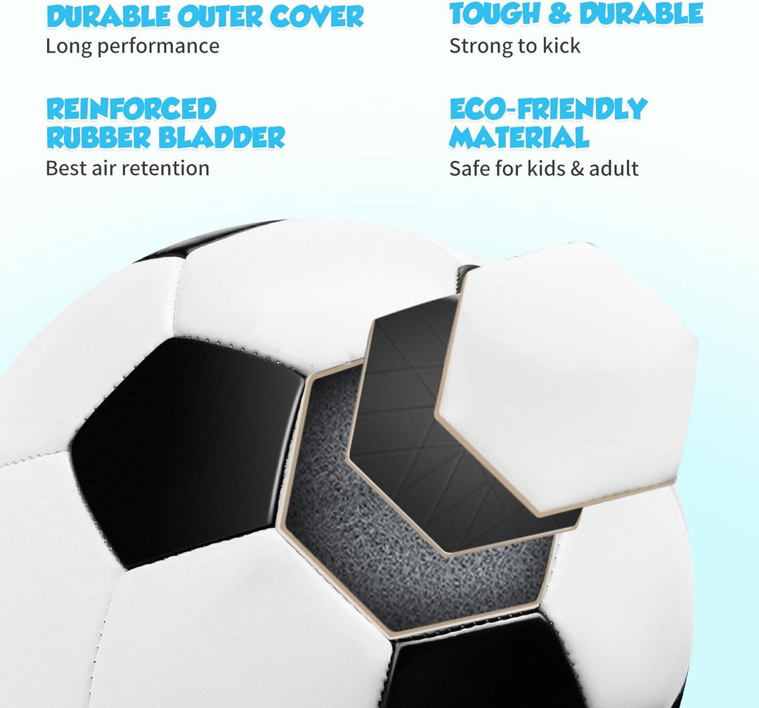 U&C Planet Training Fussball Grösse 5 Soccer Ball Bälle Premium PVC Lederball für Training & Spiele