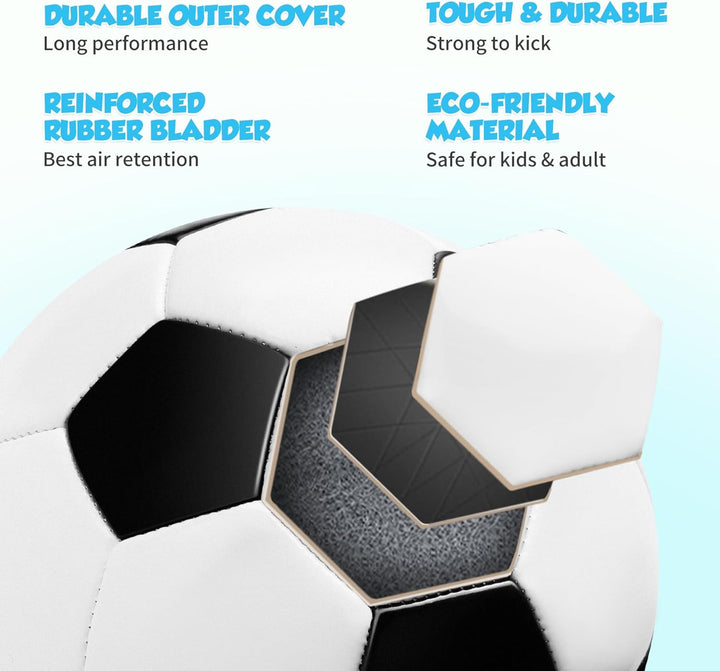U&C Planet Training Fussball Grösse 5 Soccer Ball Bälle Premium PVC Lederball für Training & Spiele