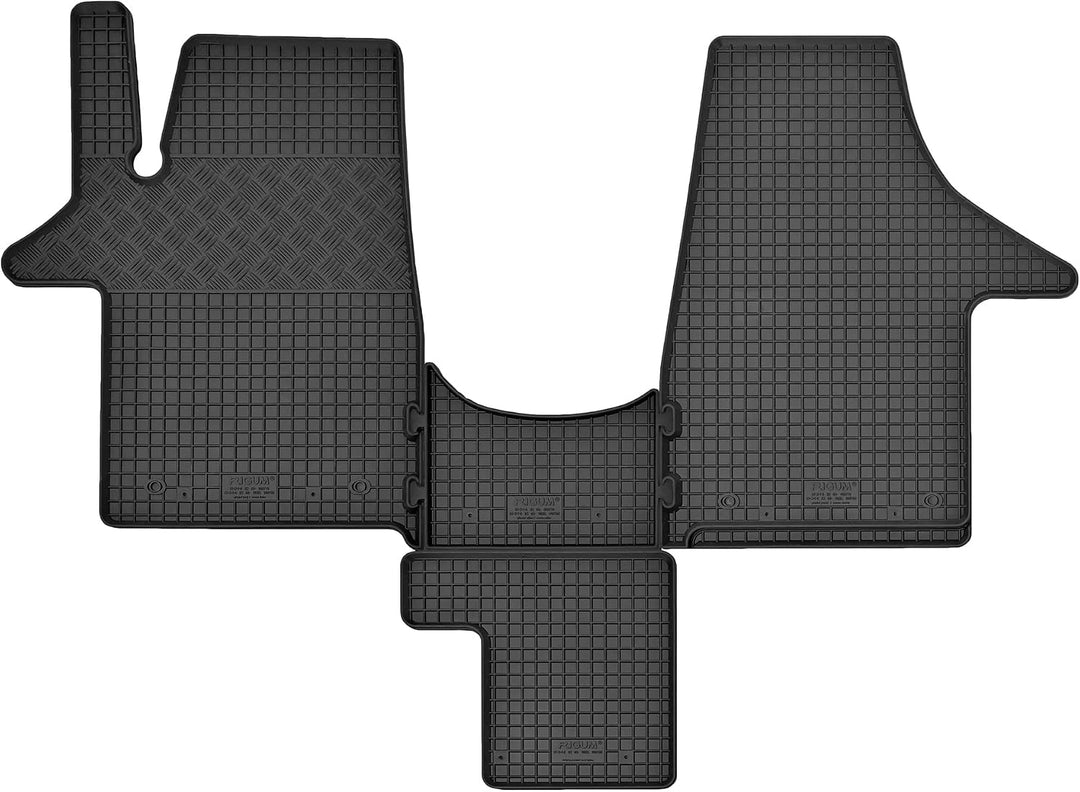 Passgenaue Gummifussmatten passend für VW T6 Transporter/Caravelle/Multivan ab 2015 | 2 Sitzer + Tun