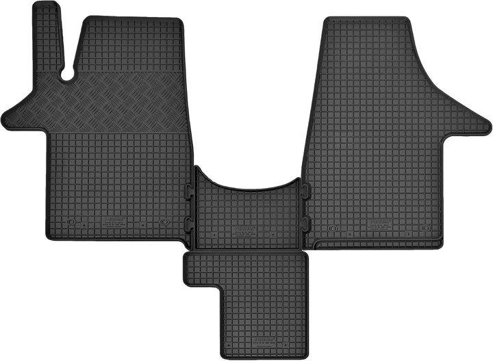 Passgenaue Gummifussmatten passend für VW T6 Transporter/Caravelle/Multivan ab 2015 | 2 Sitzer + Tun