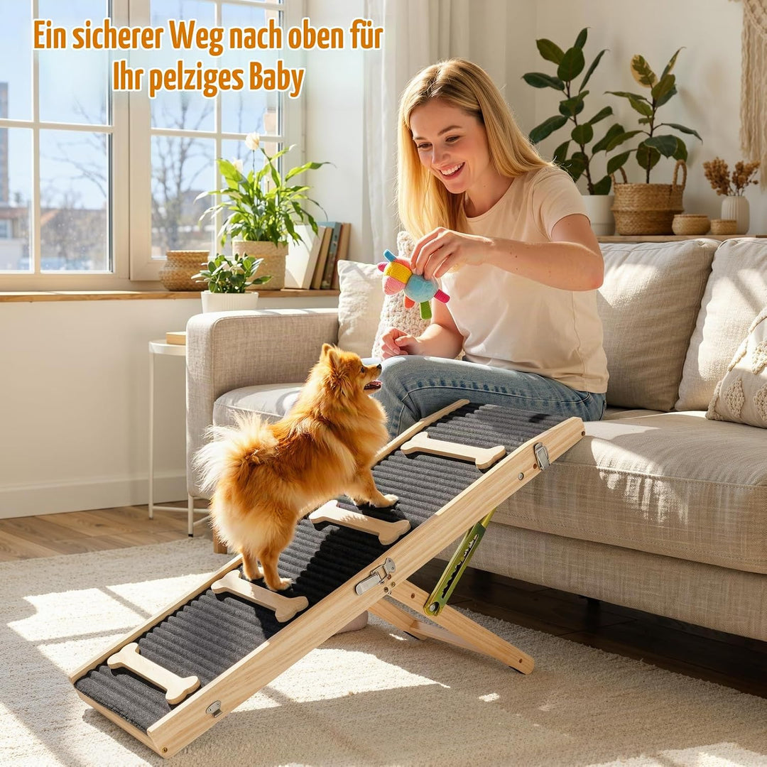 VavoPaw Hunderampe für Sofa und niedrige Möbel, Rampe für Kleine Hunde bis 15 kg, 7 Einstellbar Höhe